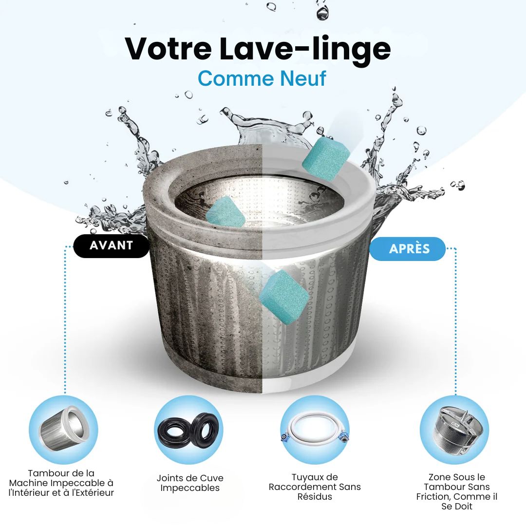 Tablettes Nettoyantes Anti-Poils pour Lave-linge